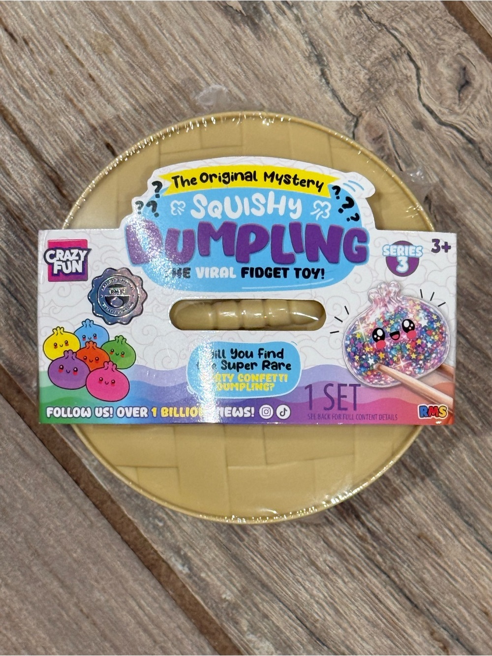 Crazy Fun Squishy Dumpling Viral Fidget Toy- Rare confetti edition.